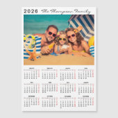 Modern Simple 2026 Calendar One Photo Magnet (Devant)