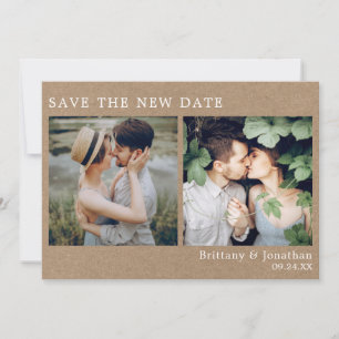 Modern Simple 2 foto Bewaar de nieuwe datum Kraft  Save The Date