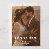 Modern Simple 2 Photo Wedding  Bedankkaart (Voorkant)
