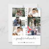 Modern Simple 6 Photo Collage Typography Wedding Magnetische Uitnodiging (Voorkant)