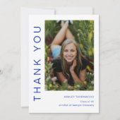 Modern Simple Afstuderen Photo Afstuderen Bedankkaart (Voorkant)