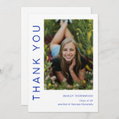Modern Simple Afstuderen Photo Afstuderen Bedankkaart (Voorkant / Achterkant)