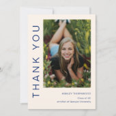 Modern Simple Afstuderen Photo Afstuderen Bedankkaart (Voorkant)