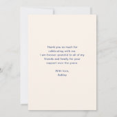 Modern Simple Afstuderen Photo Afstuderen Bedankkaart (Achterkant)