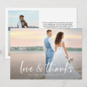 Modern Simple Amour et Merci 2 Mariage photo (Devant / Derrière)