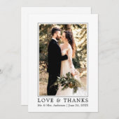 Modern Simple Amour et Merci photo Mariage (Devant / Derrière)