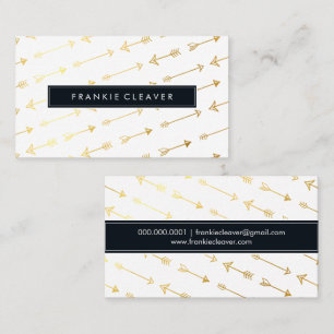 MODERN SIMPLE BADGE trendy pijlpatroon gouden foli Visitekaartje