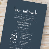Modern + Simple Bar Mitzvah Kaart