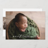 Modern Simple Big Photo Newborn Annountion Aankondiging (Voorkant / Achterkant)