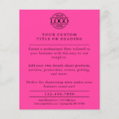 Modern Simple Bight Pink Business Logo Promotional Flyer (Achterkant)