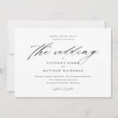Modern Simple Black and White Wedding Kaart (Voorkant)