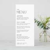 Modern Simple Black and White Wedding Menu (Staand voorkant)