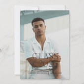 Modern Simple Black Photo Afstuderen aangekondigd Kaart (Voorkant)