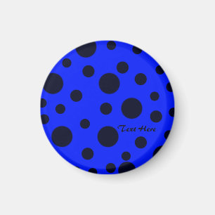 Modern Simple Black polka dot on Blue pattern Magneet