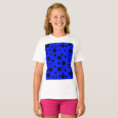 Modern Simple Black polka dot on Blue pattern T-shirt (Voorkant volledig)