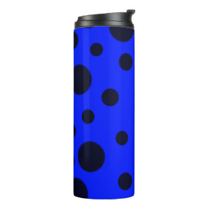 Modern Simple Black polka dot on Blue pattern Thermosbeker