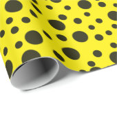 Modern Simple Black polka dot yellow pattern Cadeaupapier (Rol Hoek)