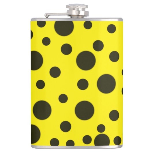 Modern Simple Black polka dot yellow pattern Heupfles (Voorkant)
