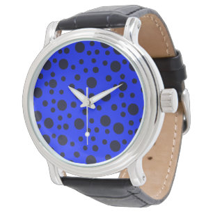 Modern Simple Black polka dot yellow pattern Horloge