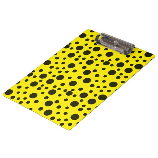 Modern Simple Black polka dot yellow pattern Klembord (Gekanteld)