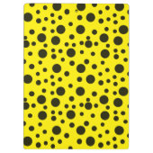 Modern Simple Black polka dot yellow pattern Klembord (Achterkant)