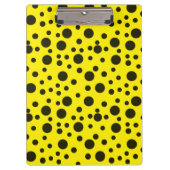 Modern Simple Black polka dot yellow pattern Klembord (Voorkant)