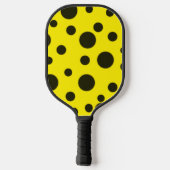 Modern Simple Black polka dot yellow pattern Pickleball Paddle (Achterkant)