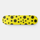 Modern Simple Black polka dot yellow pattern Skateboard (Horizontaal)