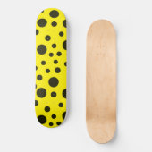 Modern Simple Black polka dot yellow pattern Skateboard (Voorkant)