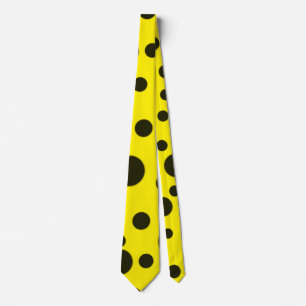 Modern Simple Black polka dot yellow pattern Stropdas