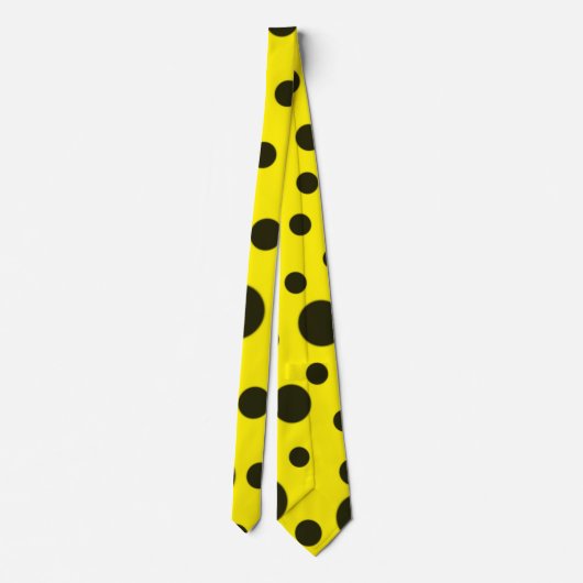 Modern Simple Black polka dot yellow pattern Stropdas (Achterkant)