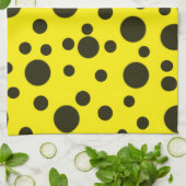 Modern Simple Black polka dot yellow pattern Theedoek (Gevouwen)