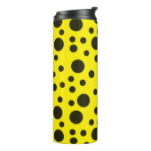 Modern Simple Black polka dot yellow pattern Thermosbeker (Gedraaid links)