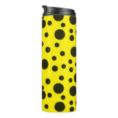 Modern Simple Black polka dot yellow pattern Thermosbeker (Geroteerd rechts)