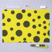 Modern Simple Black polka dot yellow pattern Tissuepapier (Craft)