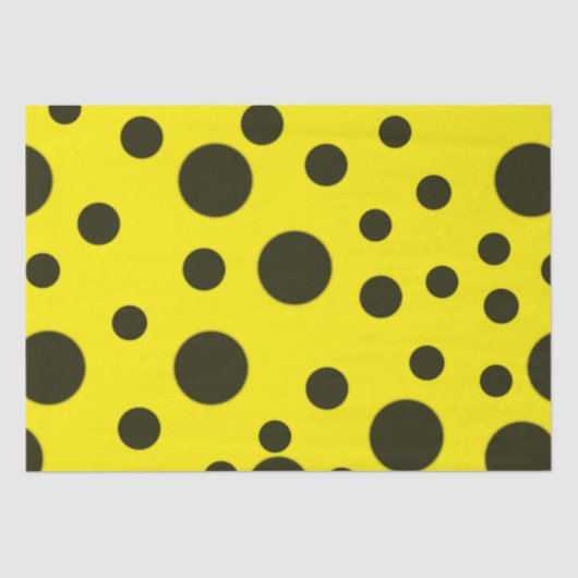Modern Simple Black polka dot yellow pattern Tissuepapier (Voorkant)