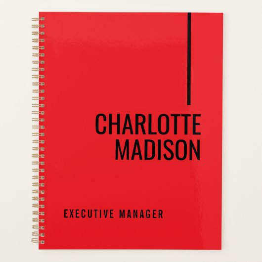 Modern Simple Black Red Minimalist Bold Text Name (Devant)