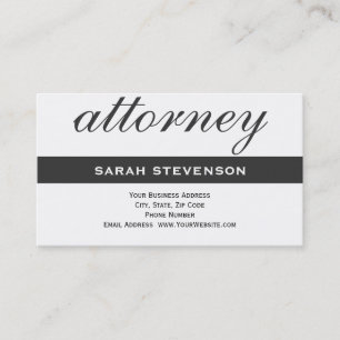 Modern Simple Black White Attorney Visitekaartje