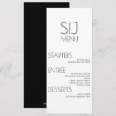 Modern Simple Black White Bold Weddenmenu Feestdagenkaart (Voorkant / Achterkant)