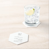 Modern Simple Black White Bold Weddenmenu Kartonnen Onderzetters (Insitu)