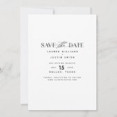 Modern Simple Black & White Photo Wedding Save The Date (Achterkant)