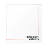 Modern Simple Black White Trendy Minimalist Plain  Notitieblok (Voorkant)