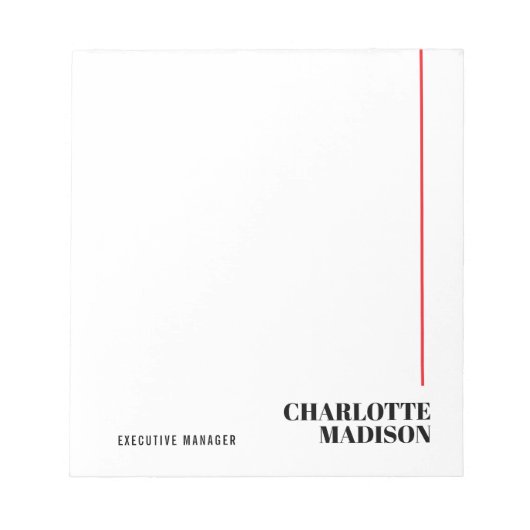 Modern Simple Black White Trendy Minimalist Plain  Notitieblok (Voorkant)