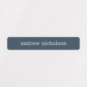 Modern Simple Blue Neutral Waterproof Name Labs Labels (Design 1)