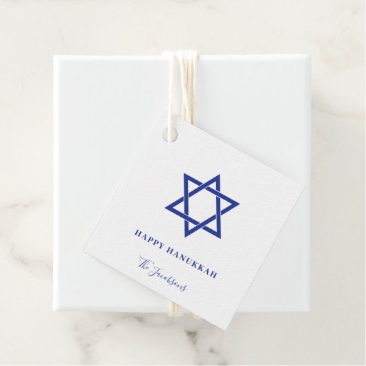 Modern Simple Blue Star van David Hanukkah Bedankjes Labels (In situ)
