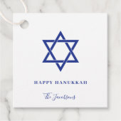 Modern Simple Blue Star van David Hanukkah Bedankjes Labels (Voorkant)