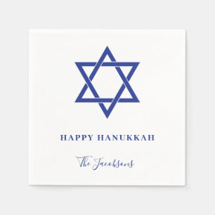 Modern Simple Blue Star van David Hanukkah Servet
