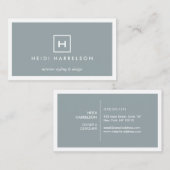 MODERN & SIMPLE BOX LOGO in LEISTEEN BLAUW Visitekaartje (Voorkant / Achterkant)