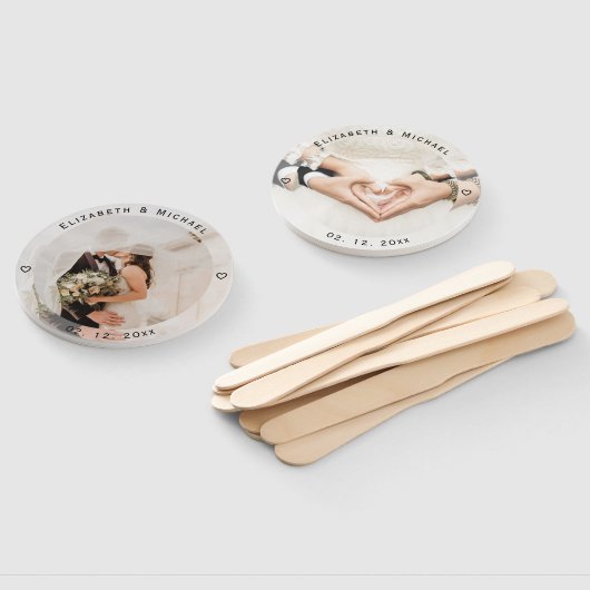 Modern Simple Bride and Groom Photo Wedding Favor Handwaaier (Niet-gemonteerd)