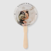 Modern Simple Bride and Groom Photo Wedding Favor Handwaaier (Voorkant)
